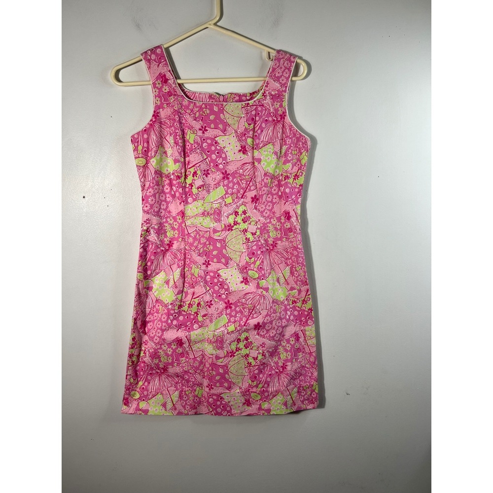 Womens Lilly Pulitzer‎ Vintage y2K Beach Blanket Bingo Sheath Dress 4